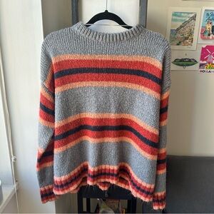 Urban Outfitters Red and Gray Knit Sweater